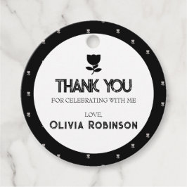 Gotische Schwarz-Weiß Geburtstag Geschenkanhänger