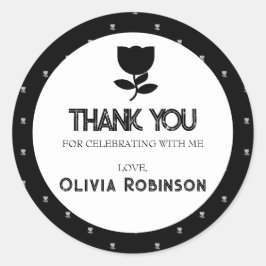 Gotische Schwarz-Weiß Geburtstag Runder Aufkleber