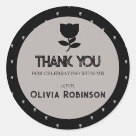 Gotische Schwarz-Weiß Geburtstag Runder Aufkleber