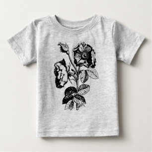 gotische Schwarze Antike Rose Baby T-shirt
