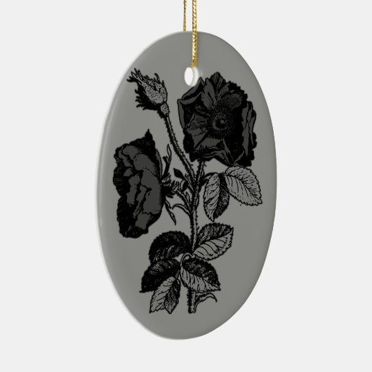 gotische Schwarze Antike Rose Keramik Ornament (Rechts)