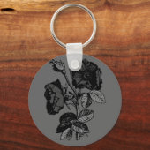 gotische Schwarze Antike Rose Schlüsselanhänger (Vorderseite)