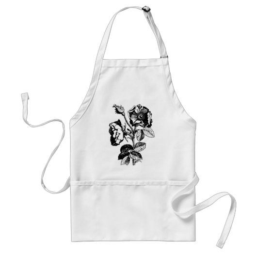 gotische Schwarze Antike Rose Schürze (Vorne)