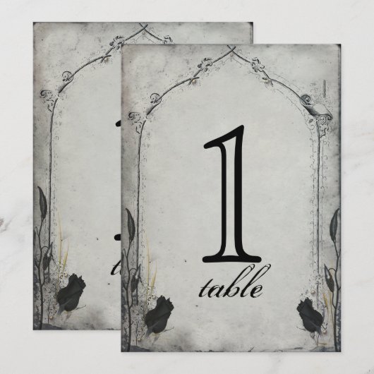 Gotische schwarze einladung (Vorne/Hinten)