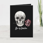 Gotische Schwarze Skelette Rose Feiertagskarte (Vorderseite)