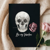Gotische Schwarze Skelette Rose Feiertagskarte