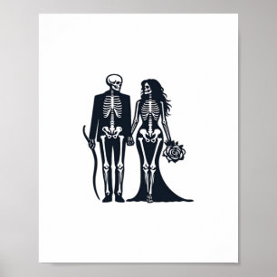Gotische Skelett Braut & Bräutigam – Bis dass der Poster
