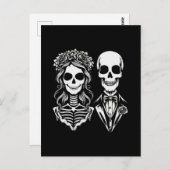 Gotische Skelettheirat Postkarte (Vorne/Hinten)