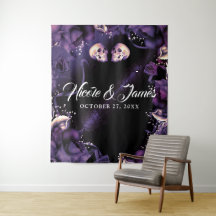 Gotische Skulls & Lila Rose Hochzeitskulisse