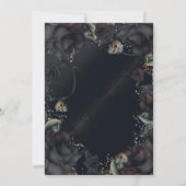 Gotische Skulls & Schwarze Rose Halloween Hochzeit Einladung (Rückseite)