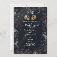 Gotische Skulls & Schwarze Rose Halloween Hochzeit
