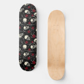Gotische Skulls und Rose Skateboard (Vorderseite)