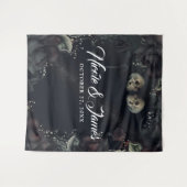 Gotische Skulls und Schwarze Rose - Hintergrund fü Wandteppich (Vorderseite (Horizontal))
