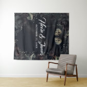 Gotische Skulls und Schwarze Rose - Hintergrund fü Wandteppich (Beispiel (Horizontal))