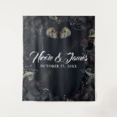 Gotische Skulls und Schwarze Rose - Hintergrund fü Wandteppich (Vorderseite)