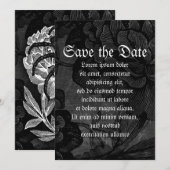 Gotische Spinne auf der Blume Save The Date (Vorne/Hinten)