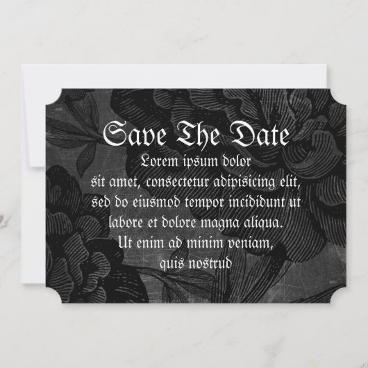 Gotische Spinne auf der Blume Save The Date (Vorderseite)