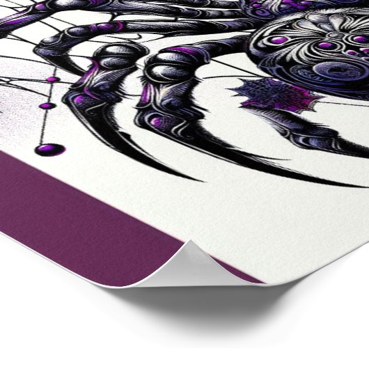 Gotische Spinne: Halloween-Netz der Intrigen Poster (Ecke)