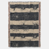 Gotische Spinne und gestreiftes Halloween-Muster Decke (Vorderseite Vertikal)