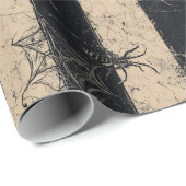Gotische Spinne und gestreiftes Halloween-Muster Geschenkpapier (Rolleneckpunkt)