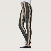Gotische Spinne und gestreiftes Halloween-Muster Leggings (Links)