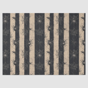 Gotische Spinne und gestreiftes Halloween-Muster Seidenpapier