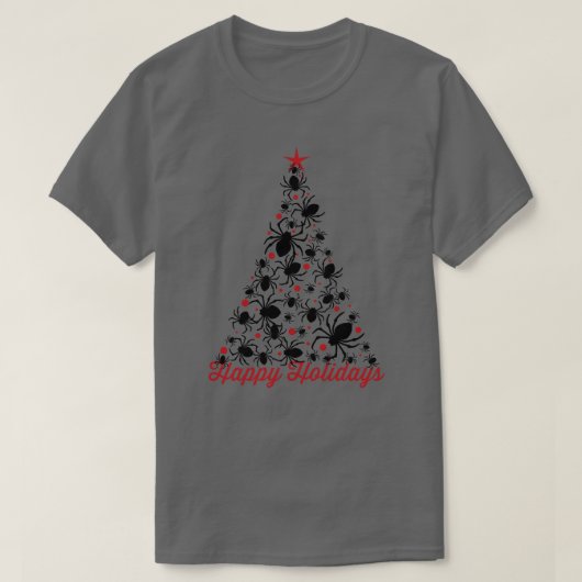 Gotische Spinne Weihnachtsbaum T-Shirt (Design vorne)
