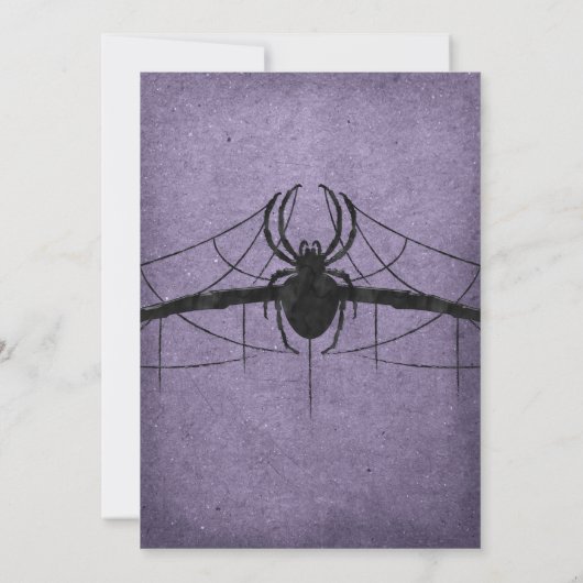 Gotische Spinnen-Halloween-Hochzeit Einladung (Rückseite)