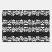 Gotische Spitzen, Schädel und Rose, 3 Design Geschenkpapier Set (Vorderseite 3)