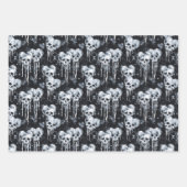 Gotische Spooky Skulls mit Herz Geschenkpapier Set (Vorderseite)