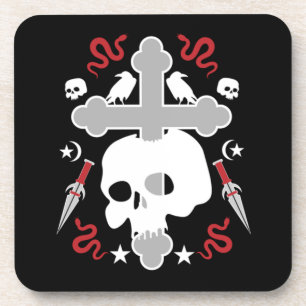 Gotische Subkultur Skull und Cross Art Getränkeuntersetzer