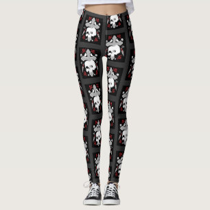 Gotische Subkultur Skull und Cross Art Leggings