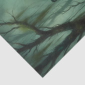 Gotische Sumpfhexe mit Smaragdglühen und Vollmond Seidenpapier (Ausschnitt)