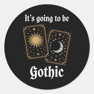 Gotische Tarot-Karten Fortune Mittelalterliche Lit Runder Aufkleber