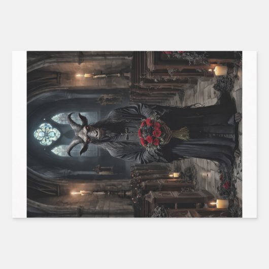 Gotische Tierdämonen bringen dir Blume Geschenkpapier Set (Vorderseite)