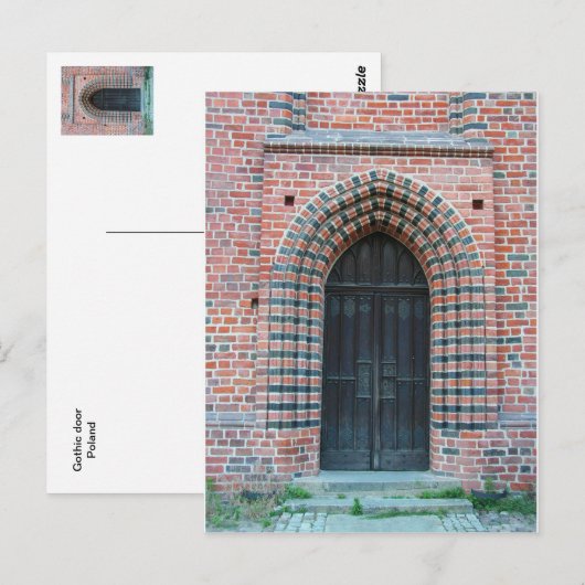 Gotische Tür Postkarte (Vorne/Hinten)