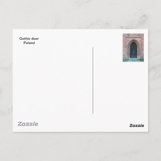 Gotische Tür Postkarte (Rückseite)