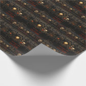 Gotische Umschlagpapier mit Skullen und Rose Gothi Geschenkpapier (Ecke)