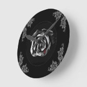 Gotische Vampire-Schwarz-Rose Runde Wanduhr (Winkel)