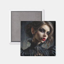 Gotische Vampirfrau mit Fangs Magnet