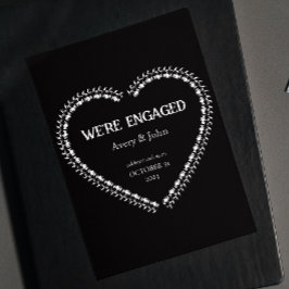 Gotische Verlobung aus schwarzem und weißem Party Einladung