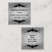 Gotische Viktorianische Fledermaus mit Wirbel schö Quadratische Visitenkarte (Vorne/Hinten)