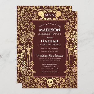 Gotische Viktorianische Hochzeit Einladung