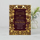 Gotische Viktorianische Hochzeit Folieneinladung (Stehend vorne)