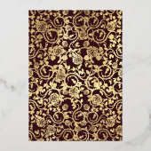 Gotische Viktorianische Hochzeit Folieneinladung (Rückseite)