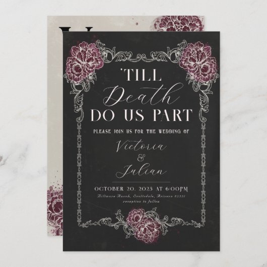 Gotische Viktorianische Hochzeitsfeier Einladung (Vorne/Hinten)