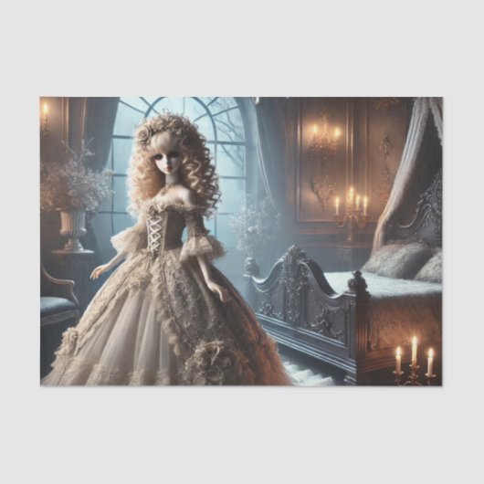 Gotische Viktorianische Puppe - verzauberte Dunkel Seidenpapier (Vorderseite)