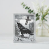 Gotische viktorianische Raben-Fantasie-Kunst Postkarte (Stehend Vorderseite)