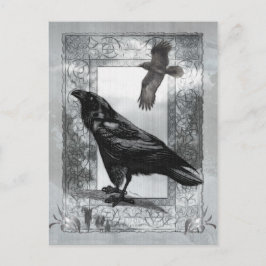 Gotische viktorianische Raben-Fantasie-Kunst Postkarte
