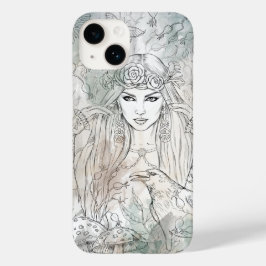 Gotische Viktorianische Schönheitshexe mit Rabe Case-Mate iPhone 14 Hülle